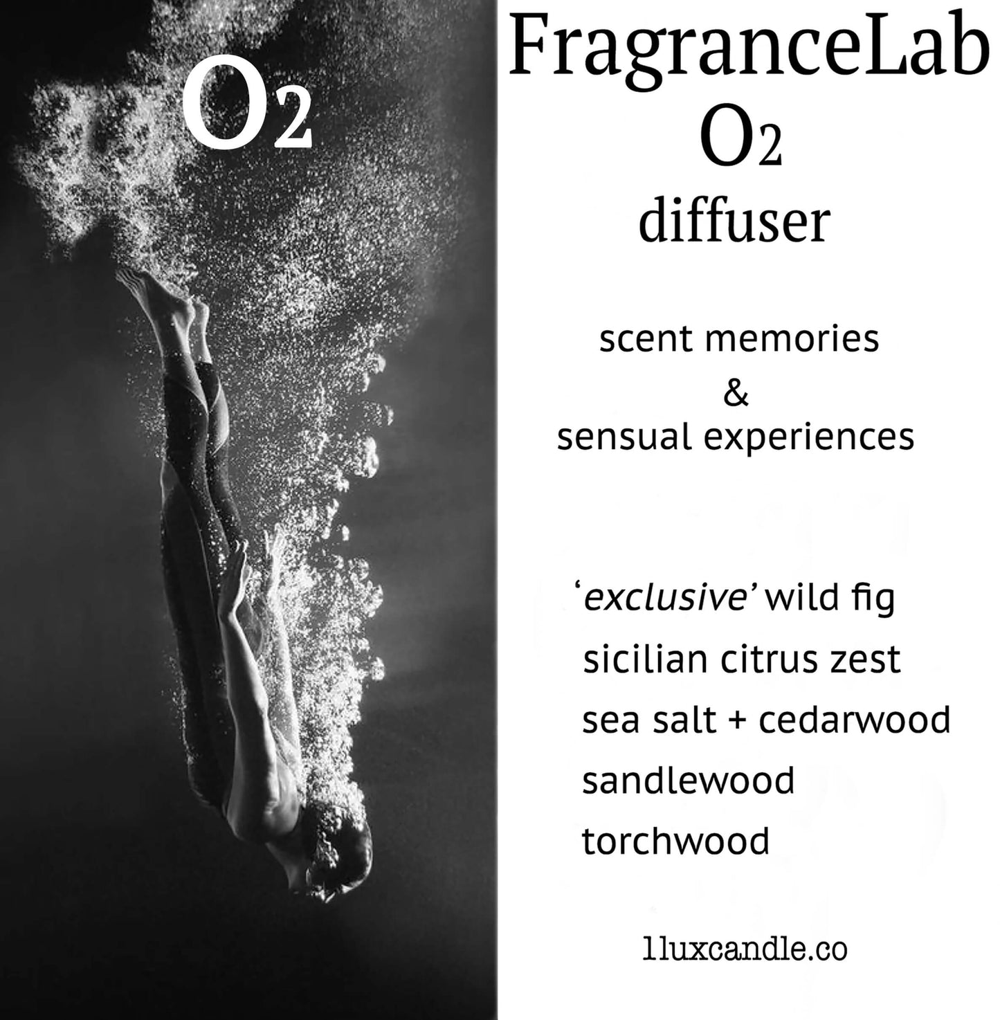 'FragranceLab' : Single TRIANGLE Glass Diffuser + frosted bottle 200ml fragrance oil + diffuser reeds