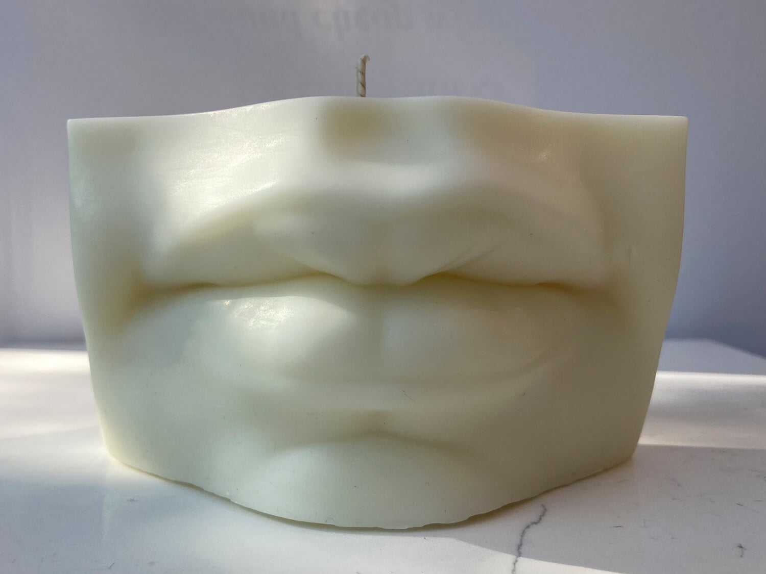 White Beeswax molded candle scented candles, handmade candles, natural candles, eco-friendly