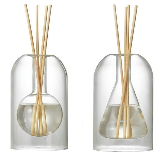 Double Pack: BALL and TRIANGLE shape Glass Diffuser Vases ONLY